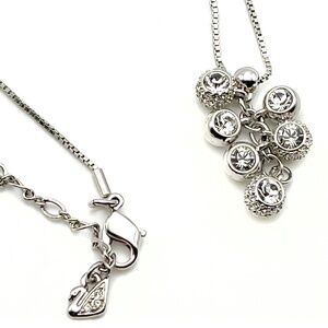 Swarovski Crystal Balls Pendant on Silver-toned Box Chain